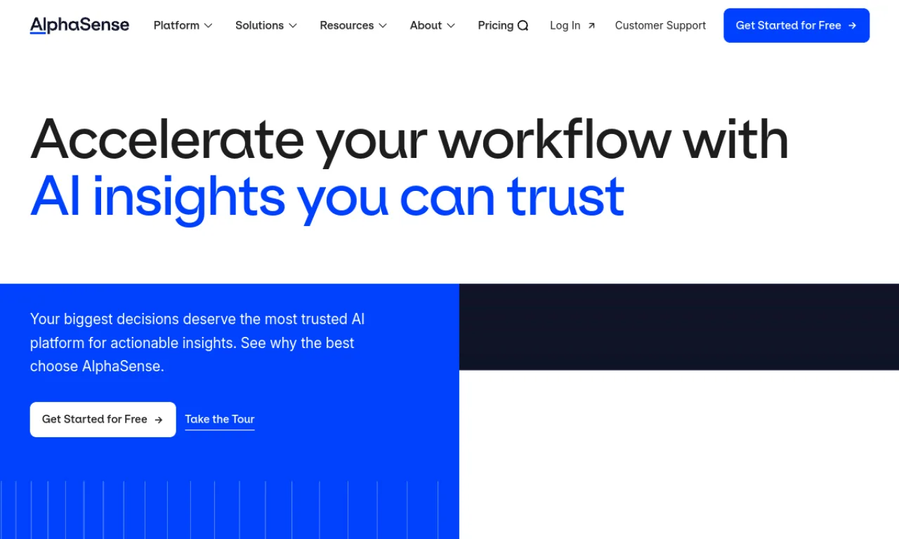 Screenshot of Cipher / AlphaSense website