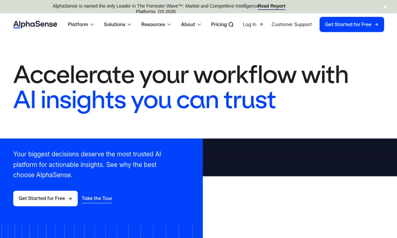 Screenshot of Cipher / AlphaSense website
