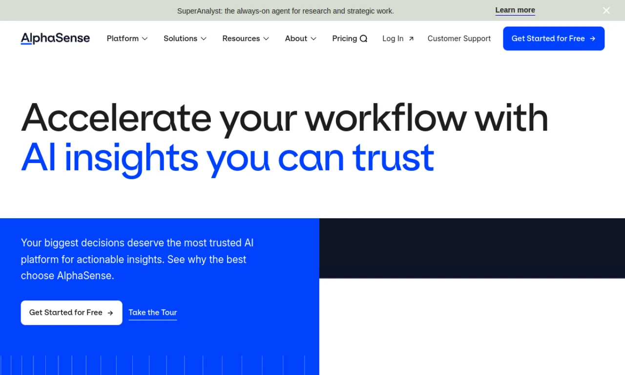 Screenshot of Cipher / AlphaSense website