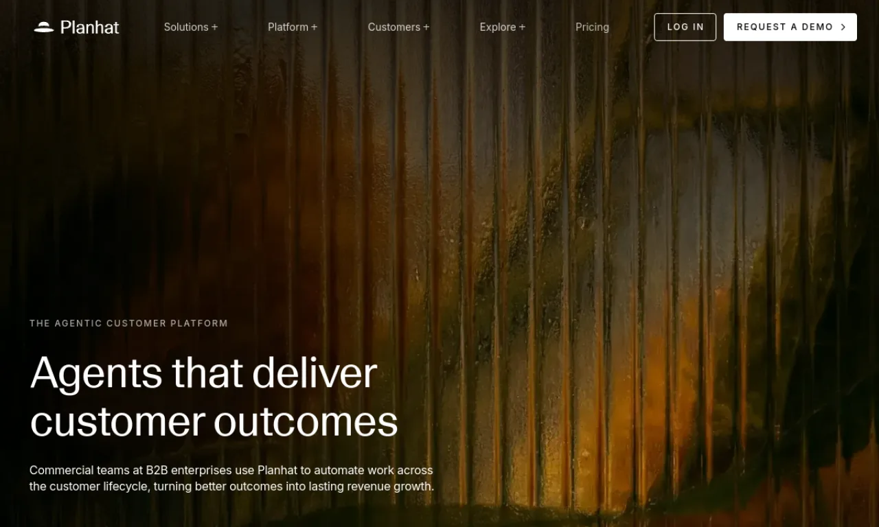 Screenshot of Planhat website