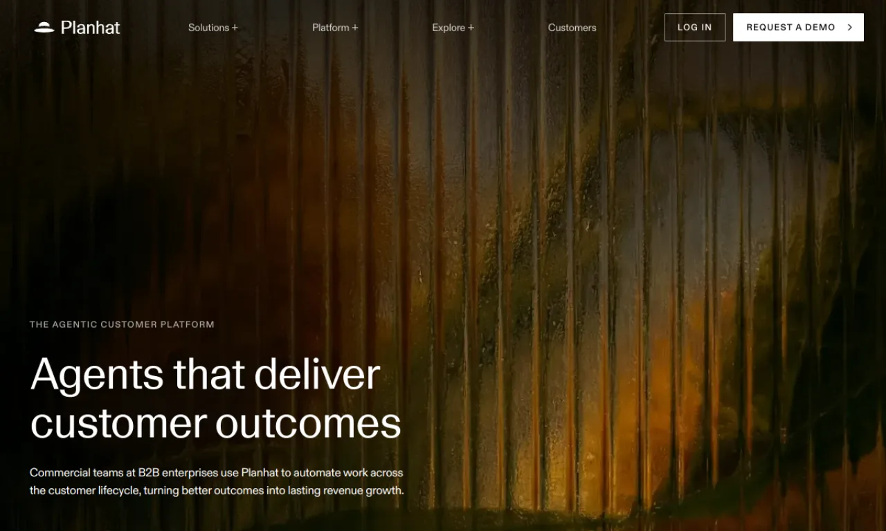 Screenshot of Planhat website