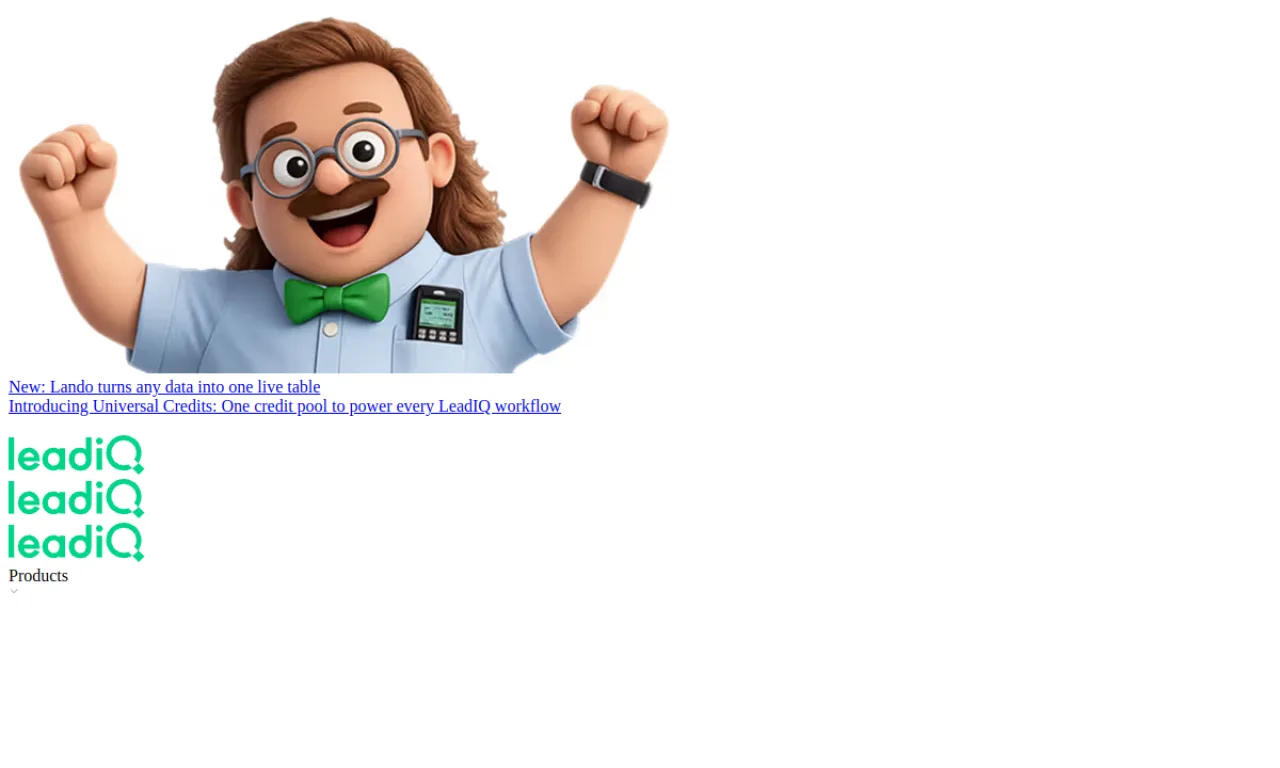 Screenshot of LeadIQ website