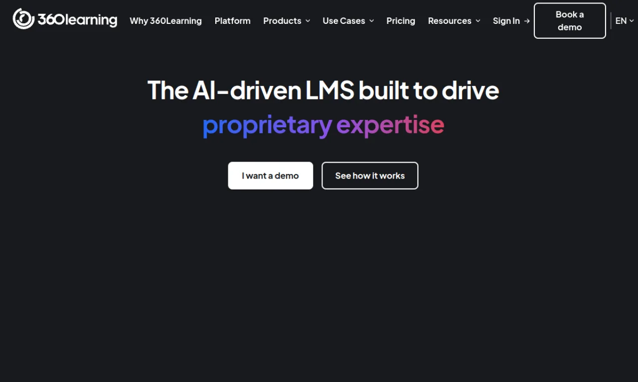 Screenshot of 360Learning website