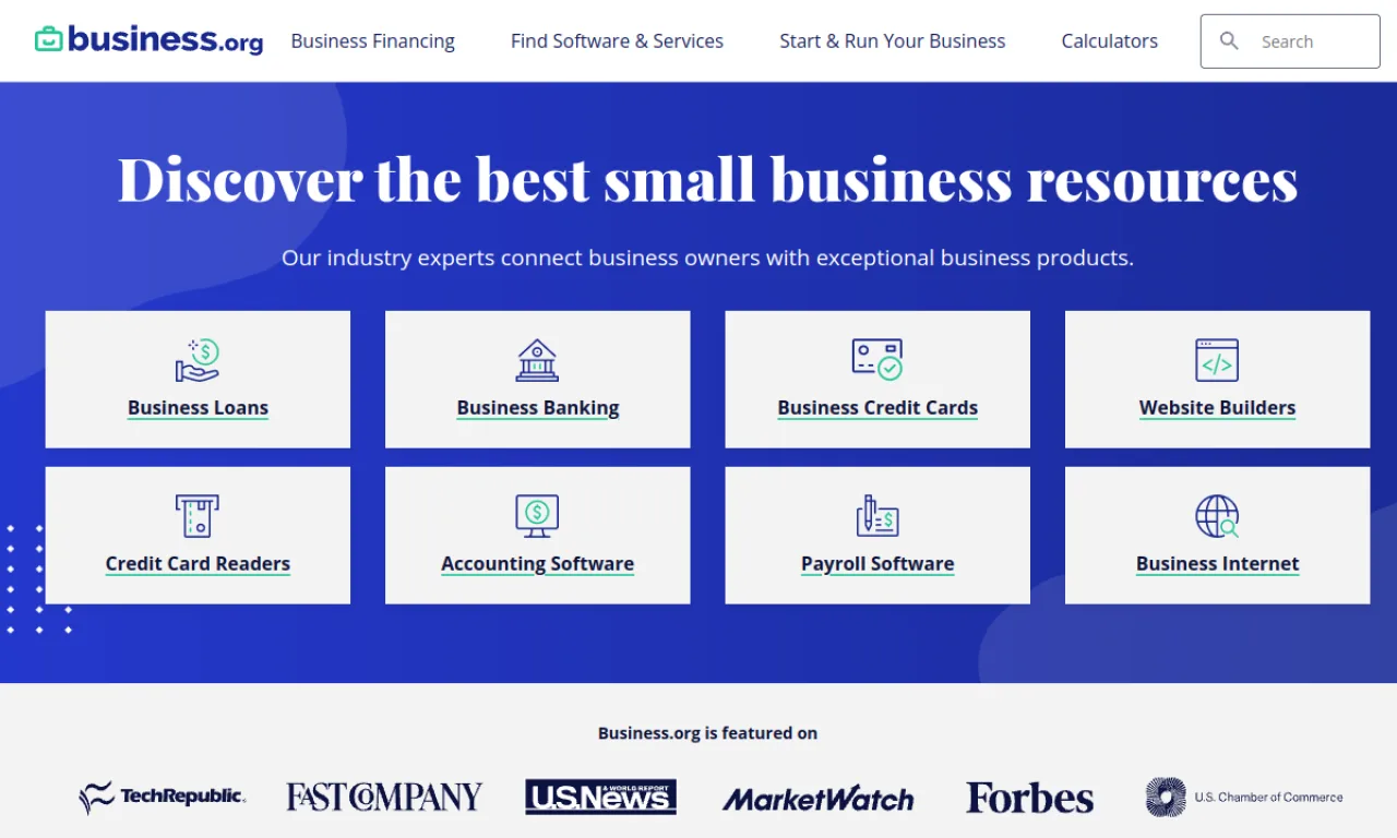 Screenshot of Business website