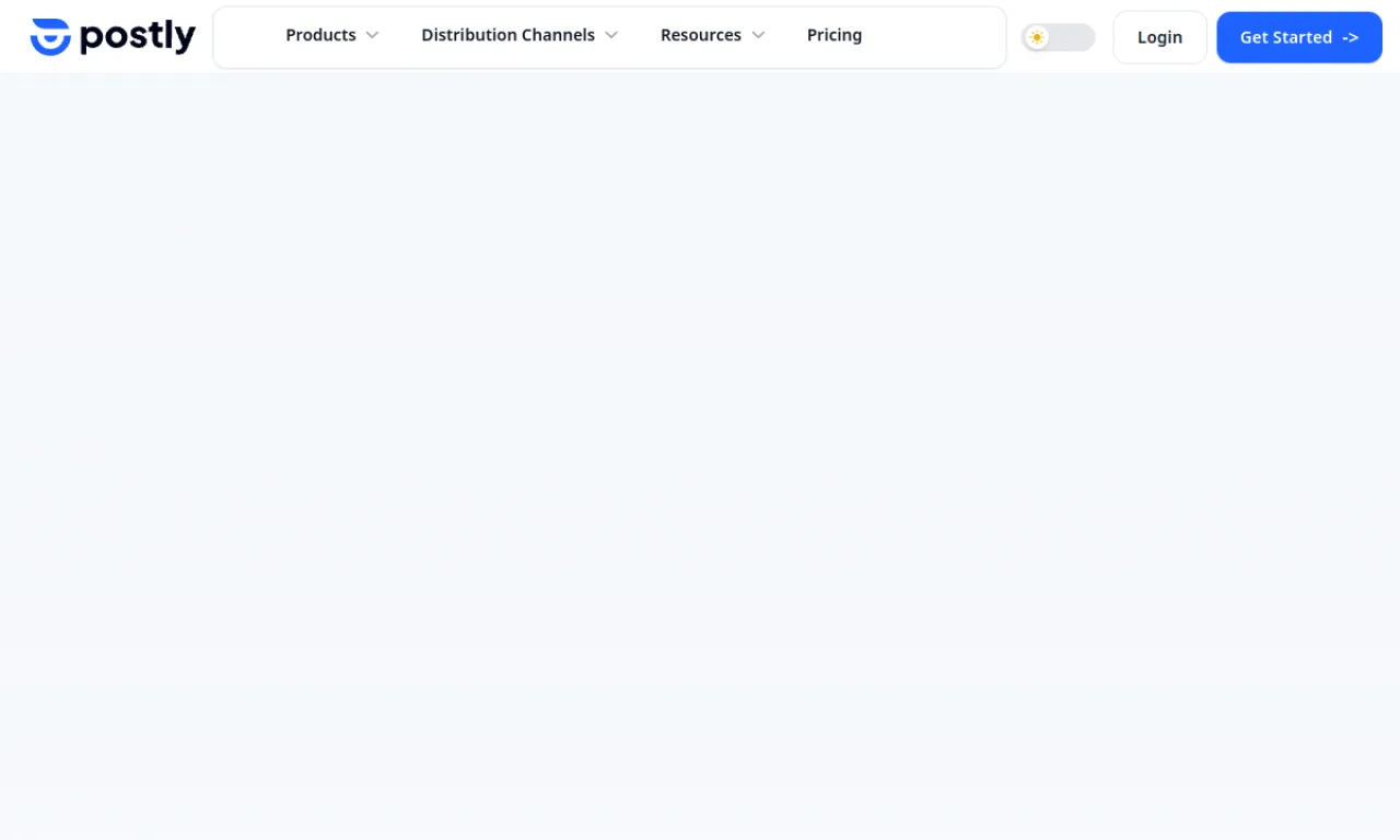 Screenshot of Postly website