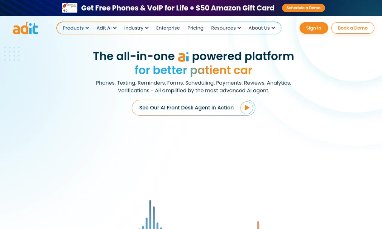Screenshot of Adit website