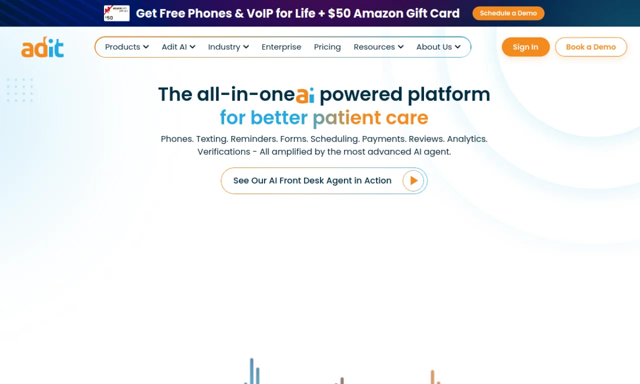 Screenshot of Adit website