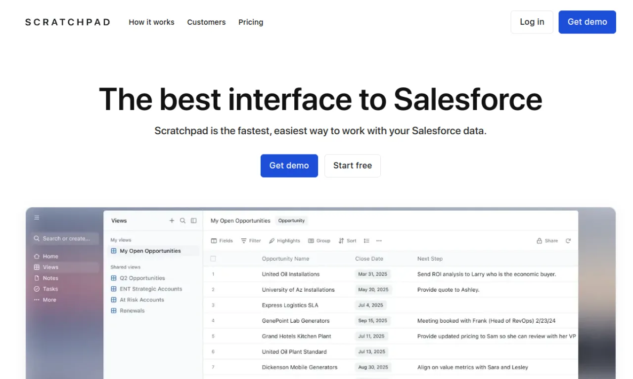 Screenshot of Scratchpad Notes website