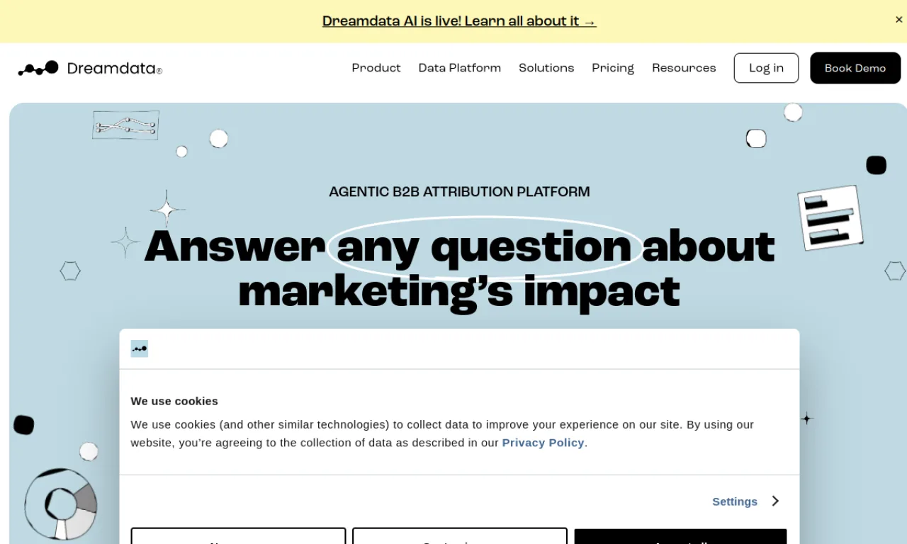 Screenshot of Dreamdata B2B website