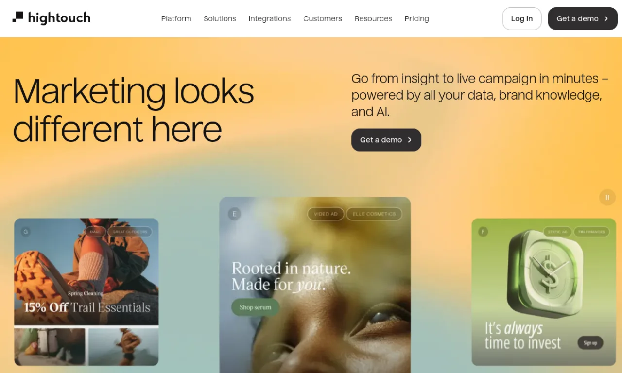 Screenshot of Hightouch website