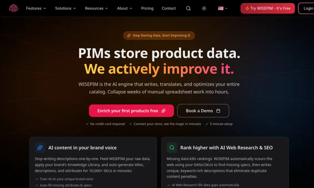 Screenshot of WISEPIM website