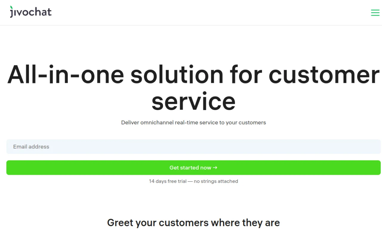 Screenshot of JivoChat website