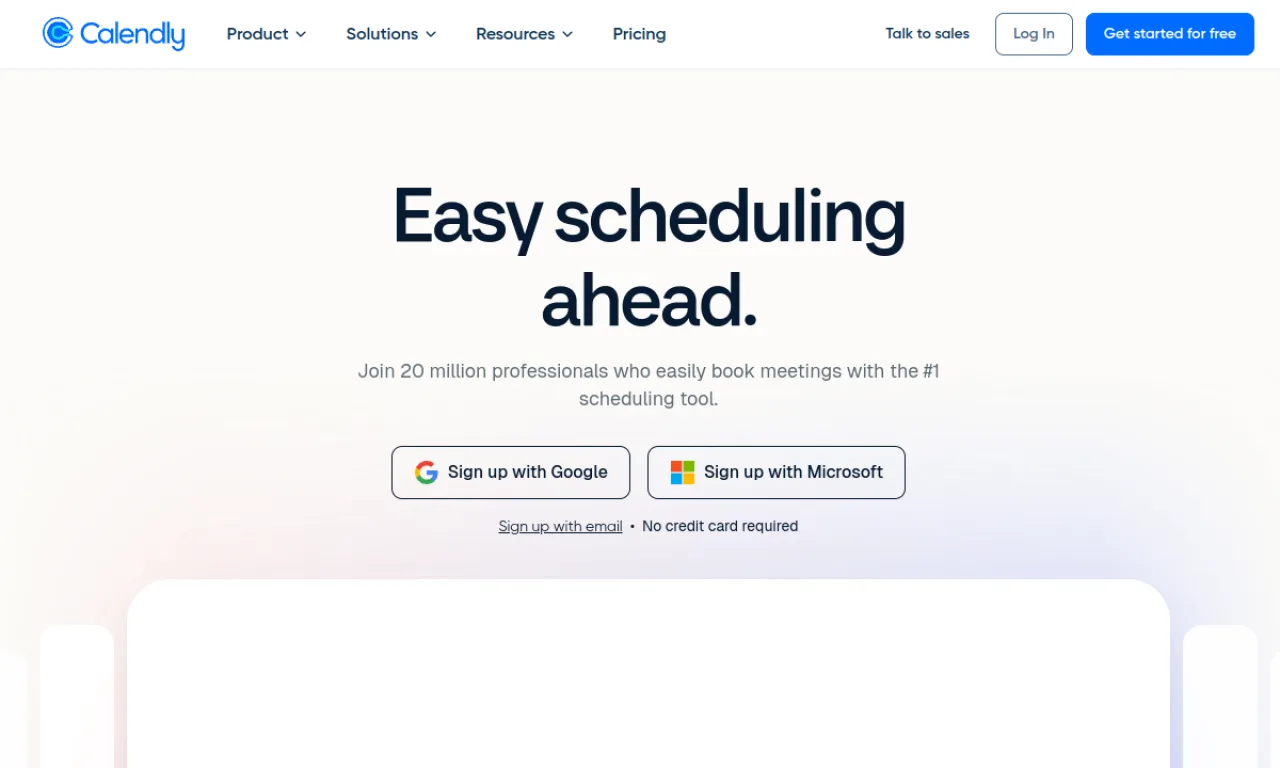 Screenshot of Calendly Routing website