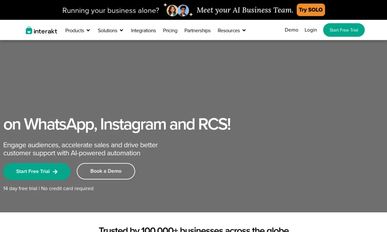 Screenshot of Interakt website