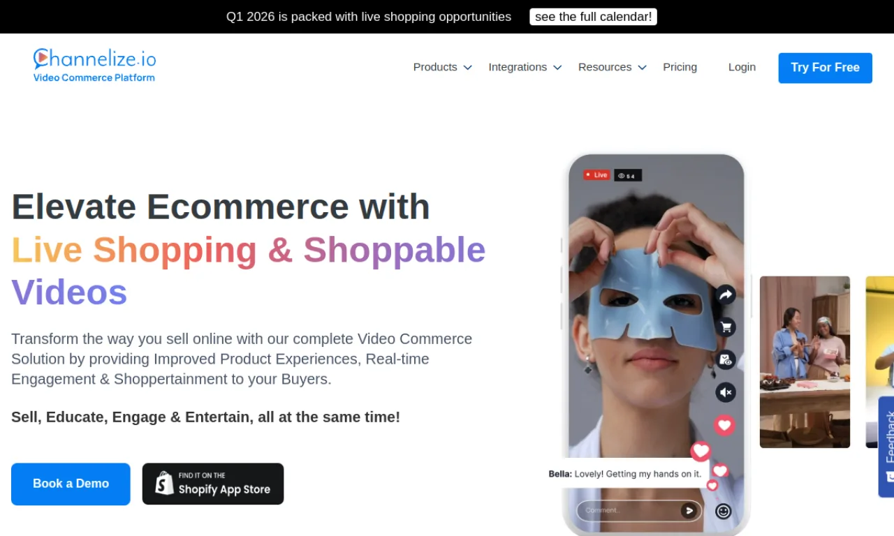 Screenshot of Channelize.io website