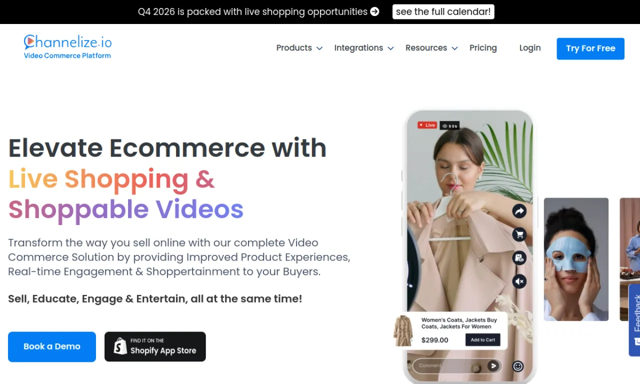 Screenshot of Channelize.io website