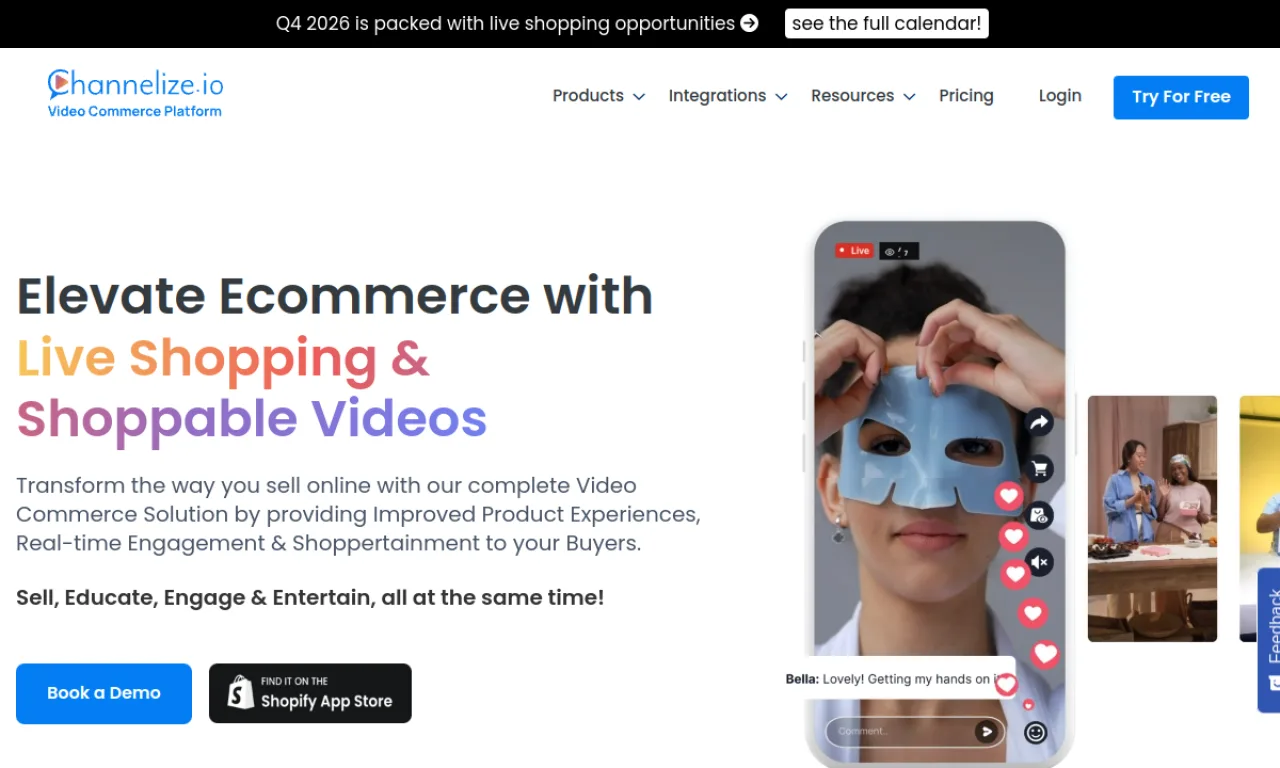 Screenshot of Channelize.io website