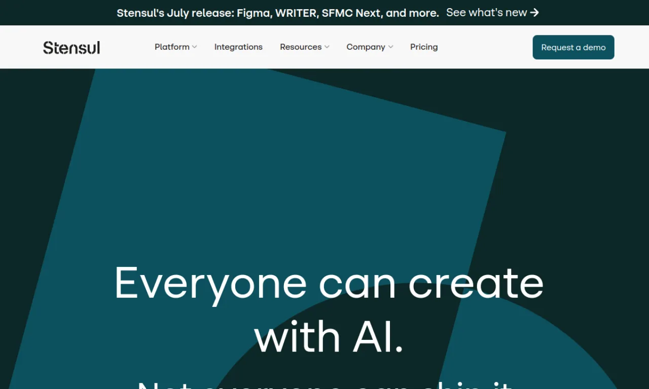 Screenshot of Stensul website