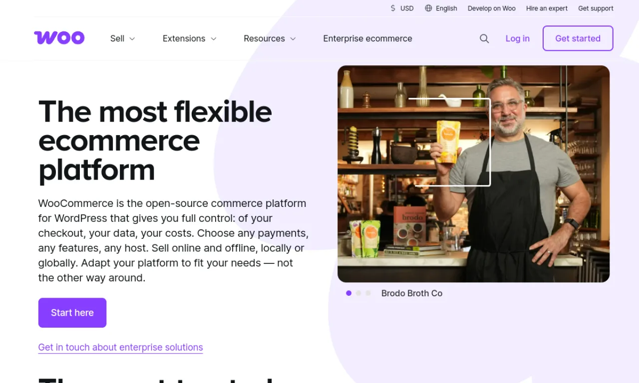 Screenshot of WooCommerce website