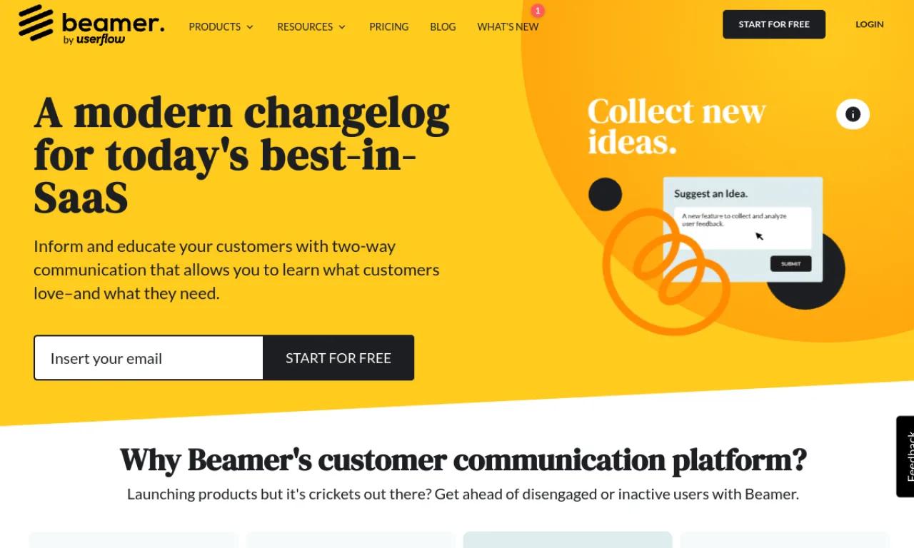 Screenshot of AnnounceKit / Beamer website