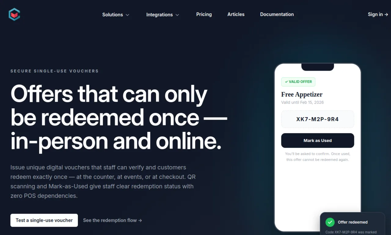Screenshot of Coupon Carrier website
