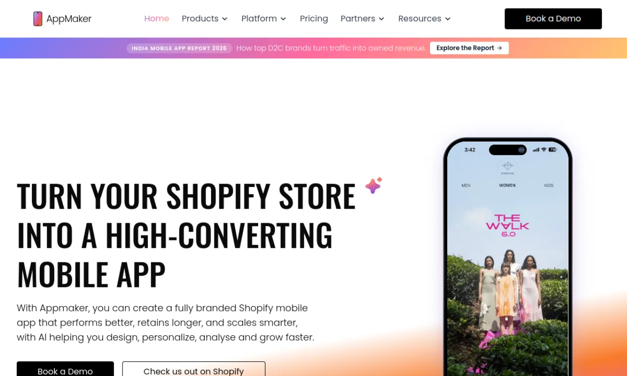 Screenshot of Appmaker website