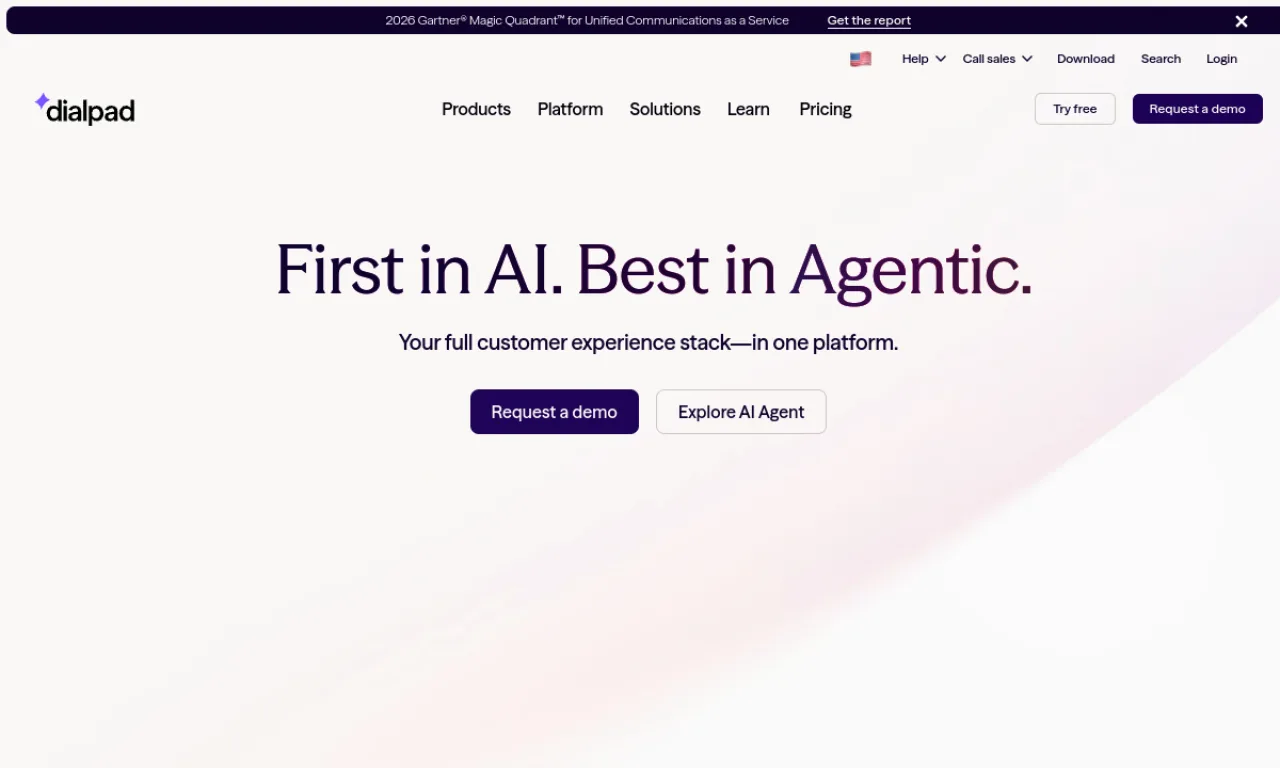 Screenshot of Dialpad Ai Voice website