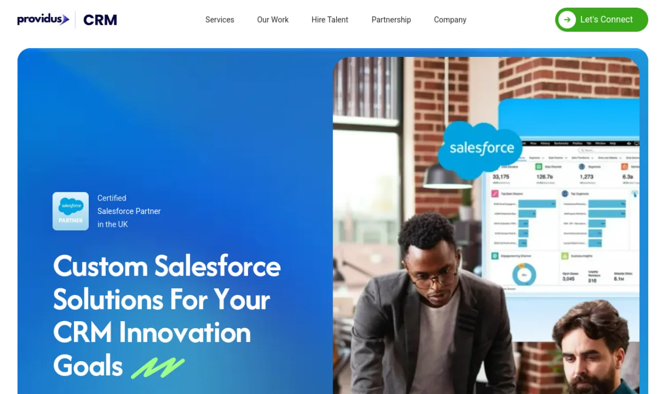 Screenshot of ProvidusCRM website