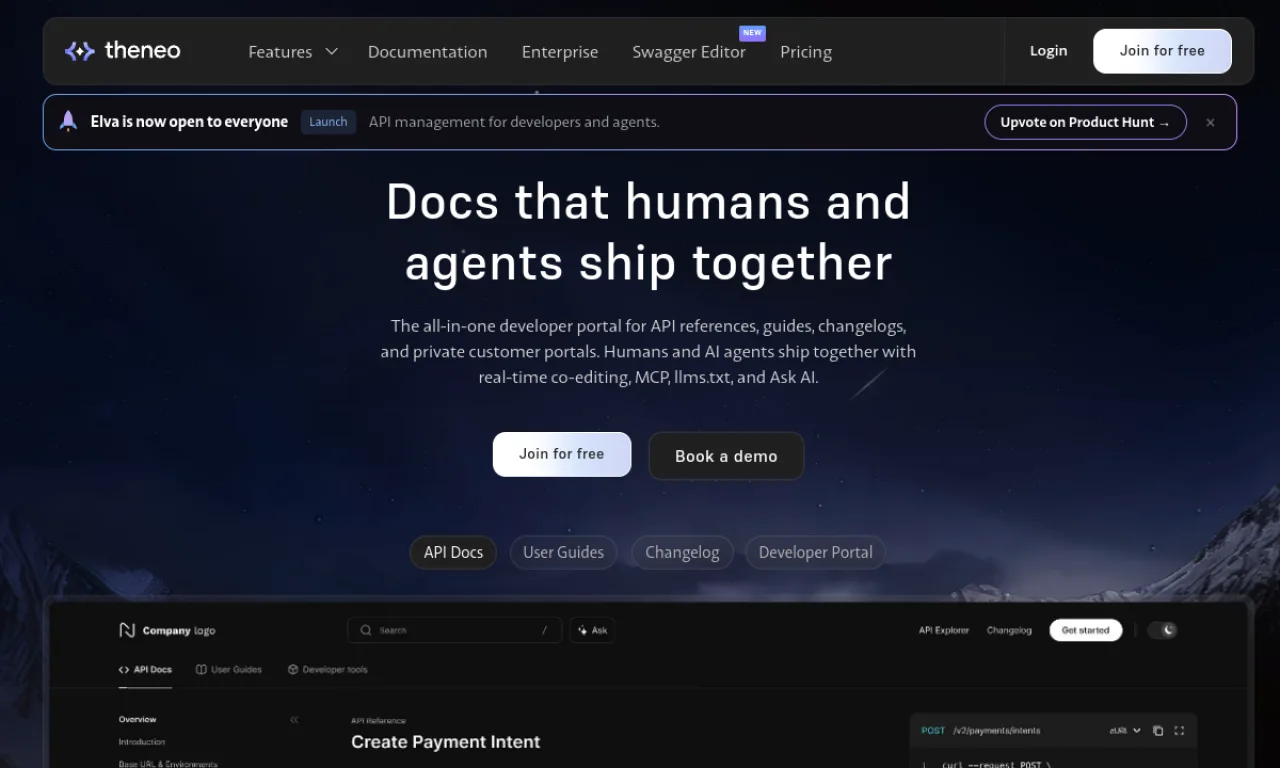 Screenshot of Theneo website