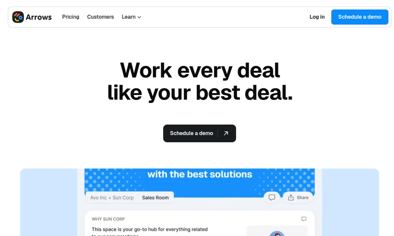 Screenshot of Arrows website