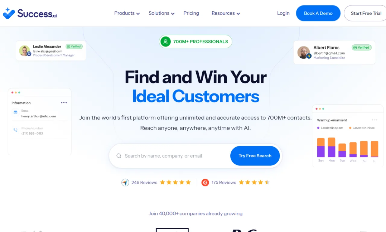 Screenshot of Success.ai website