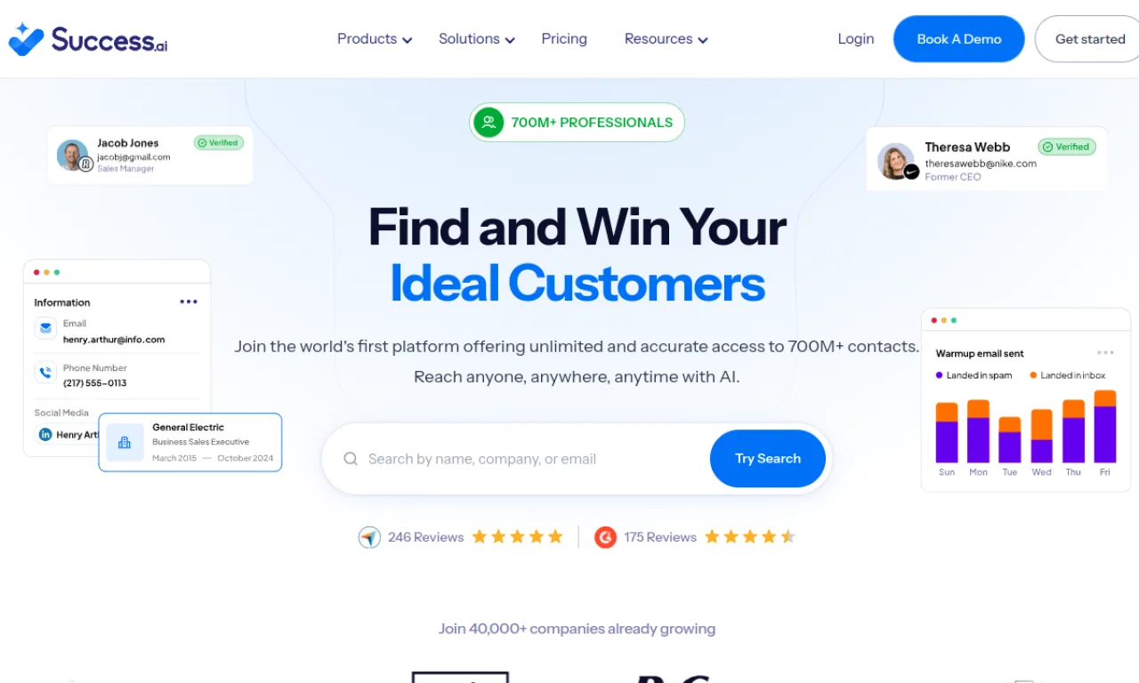 Screenshot of Success.ai website