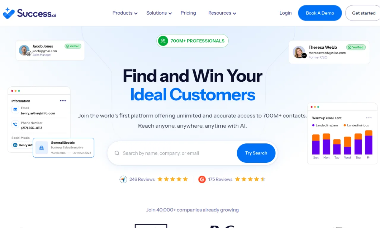 Screenshot of Success.ai website