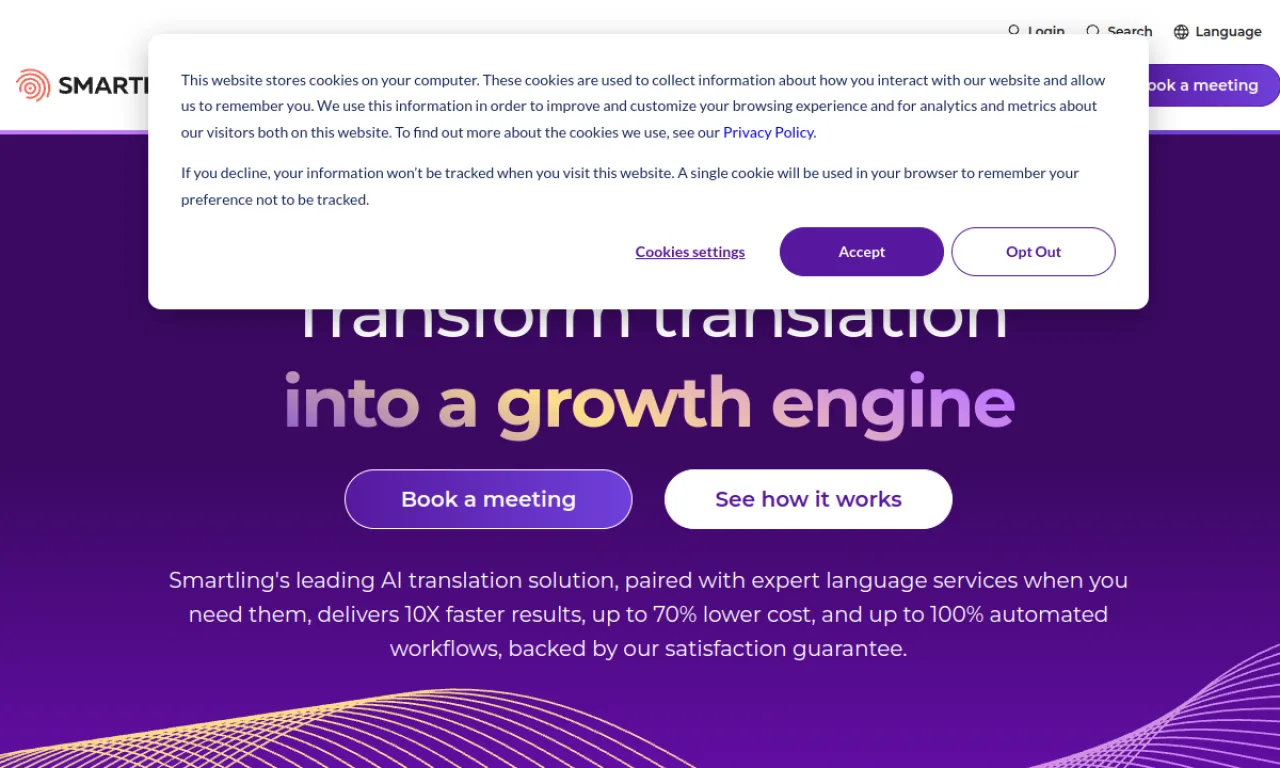 Screenshot of Smartling website