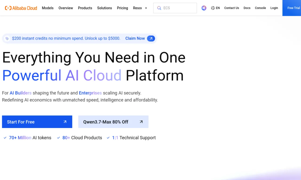 Screenshot of Qwen AI website