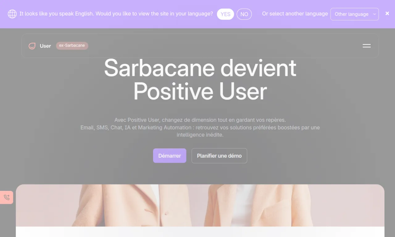 Screenshot of Sarbacane website