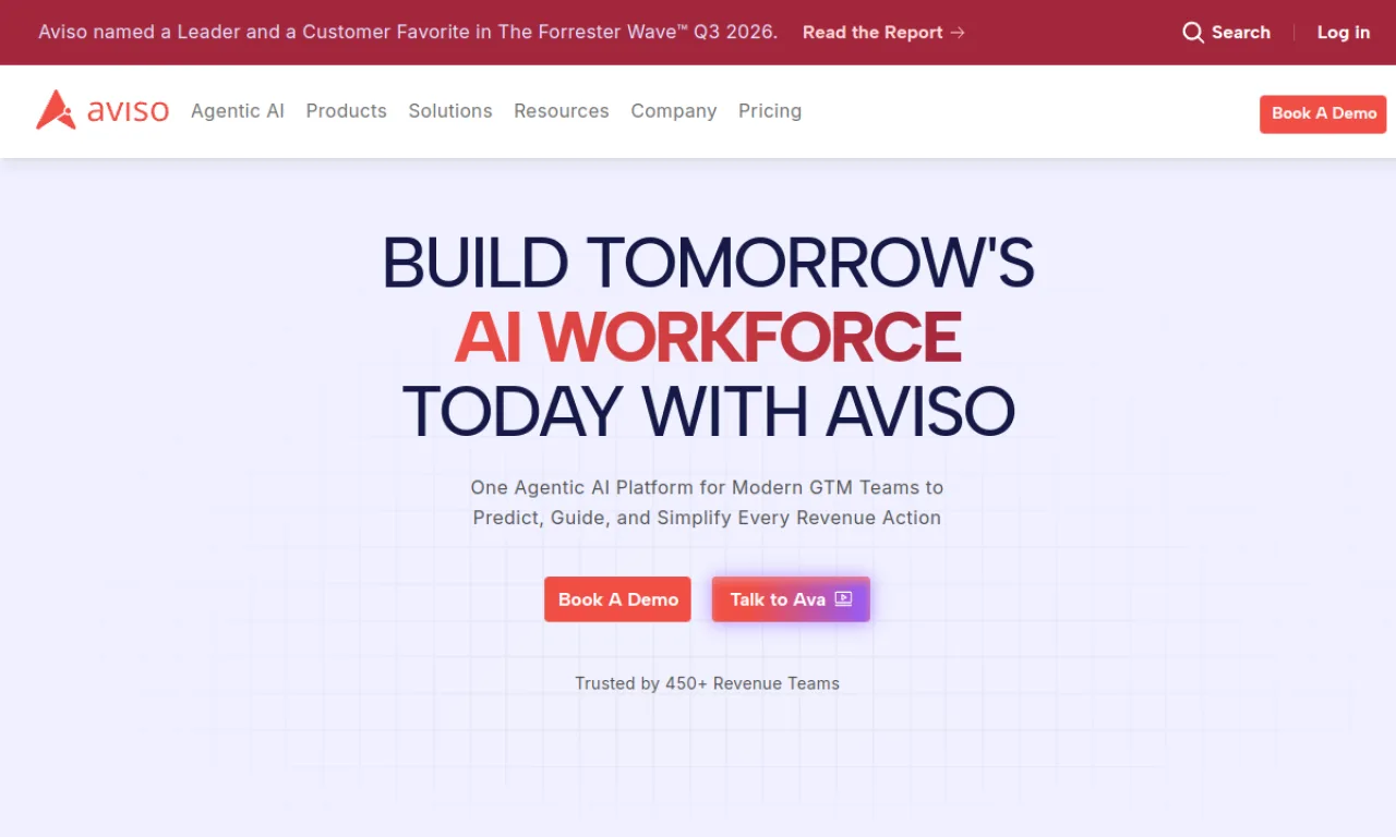 Screenshot of Aviso AI website