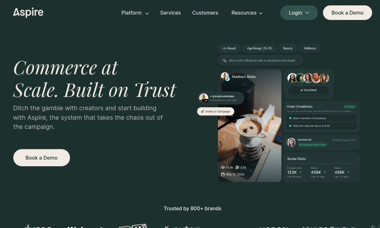 Screenshot of Aspire (AspireIQ) website