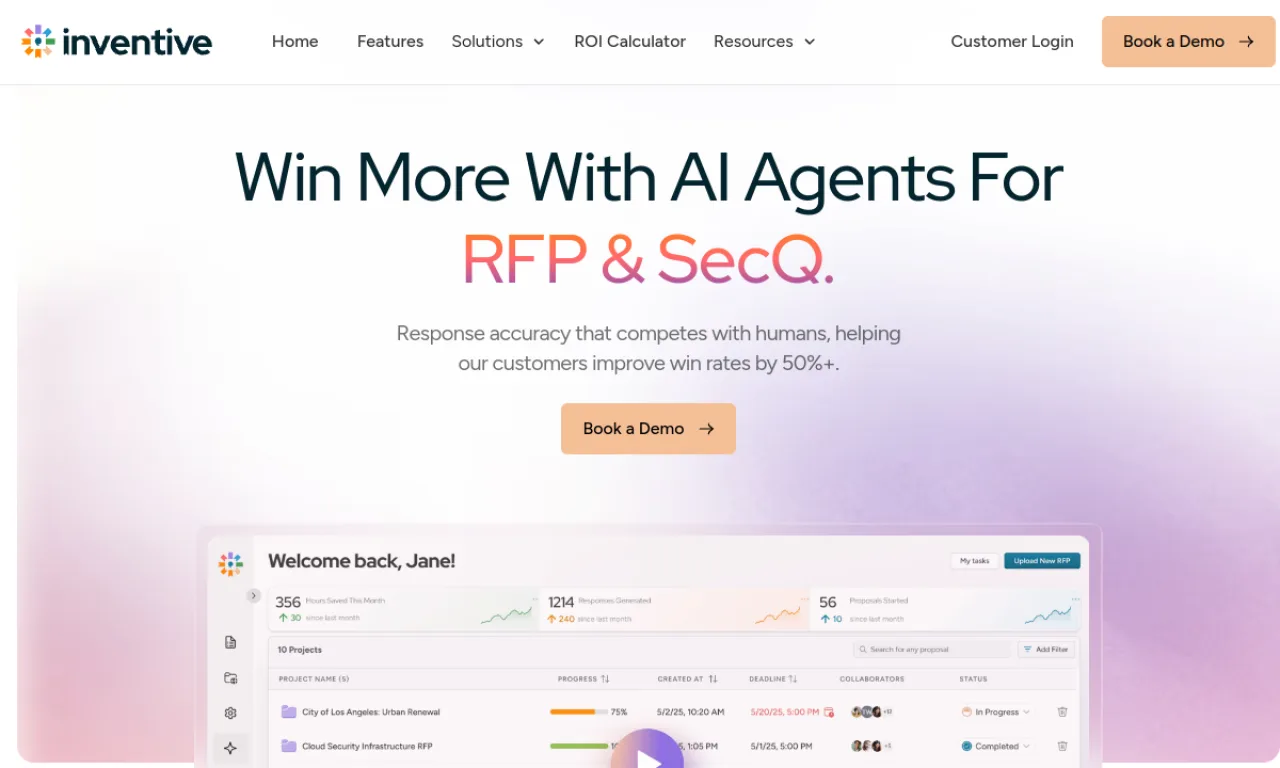 Screenshot of Inventive website