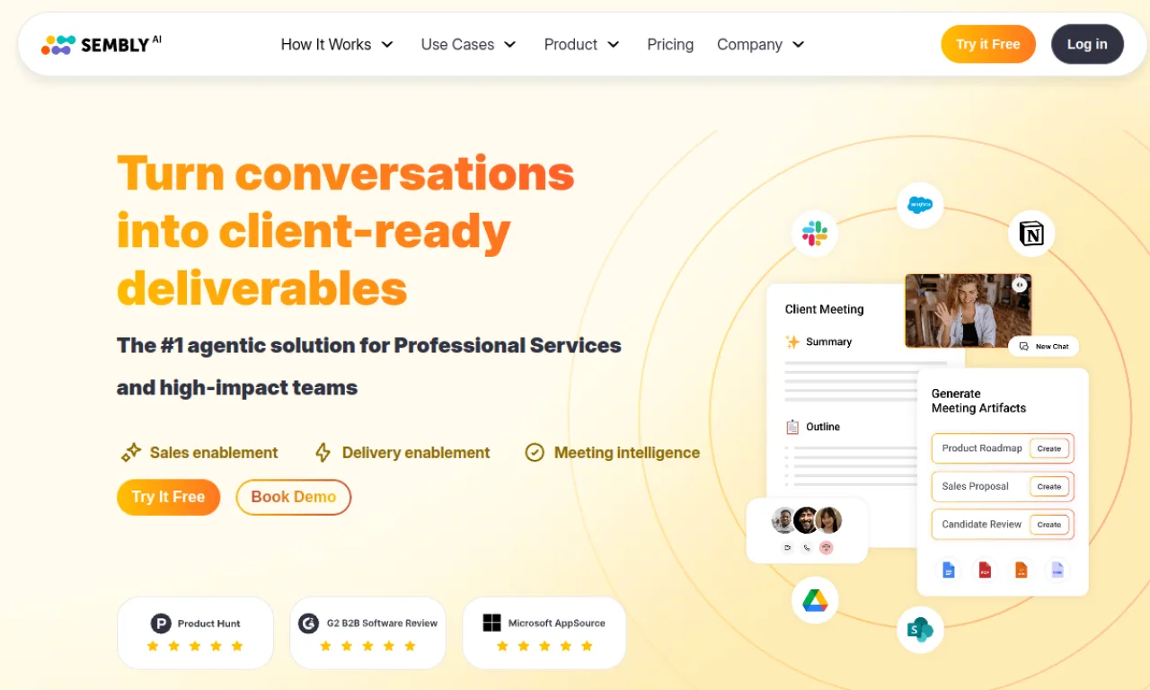 Screenshot of Sembly / Market tools website