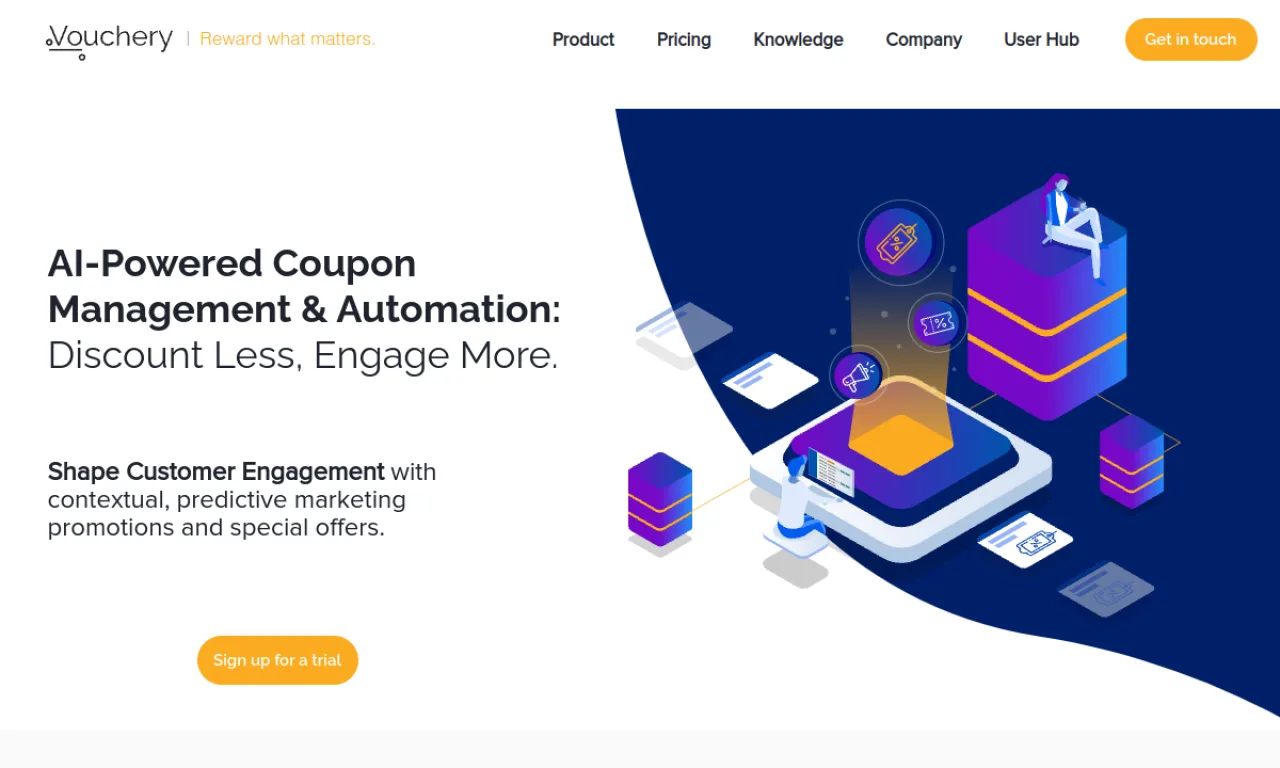 Screenshot of Vouchery.io website
