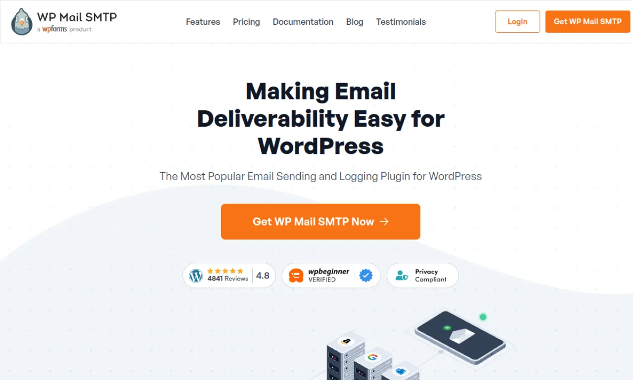 Screenshot of WP Mail SMTP website