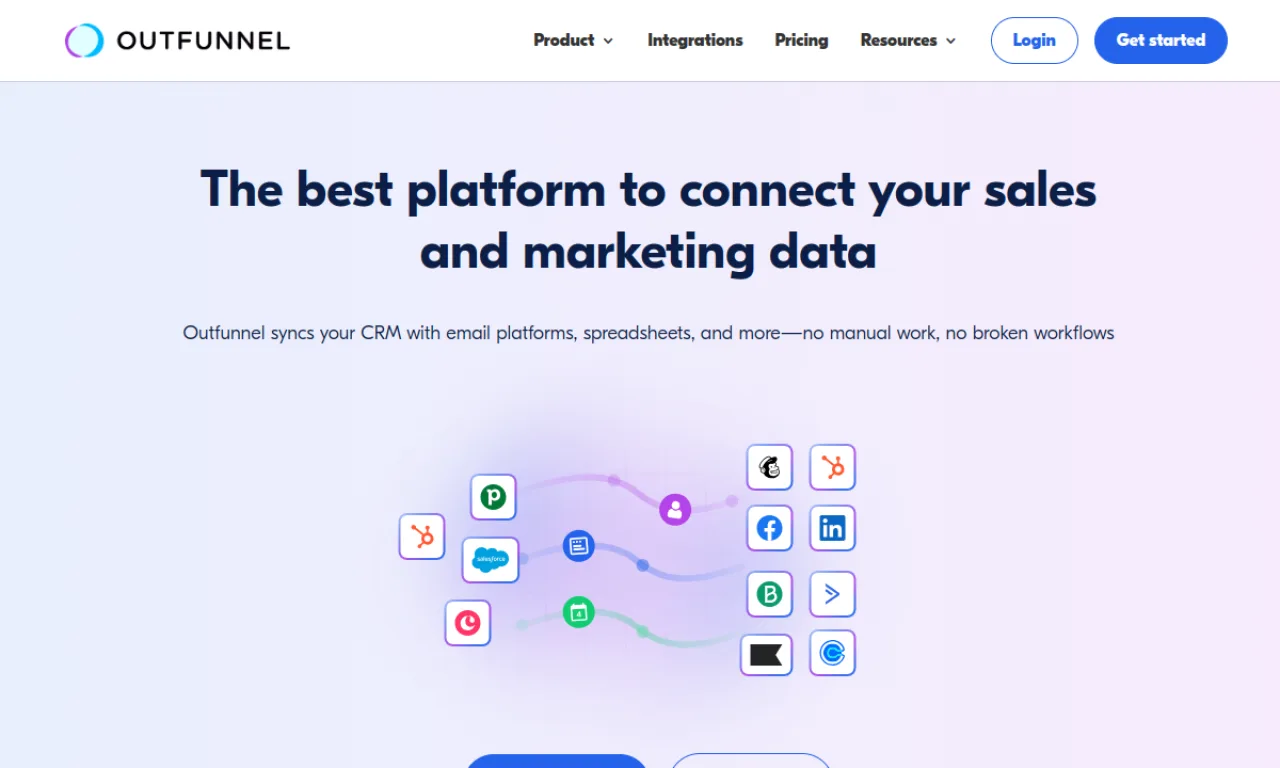 Screenshot of Outfunnel website