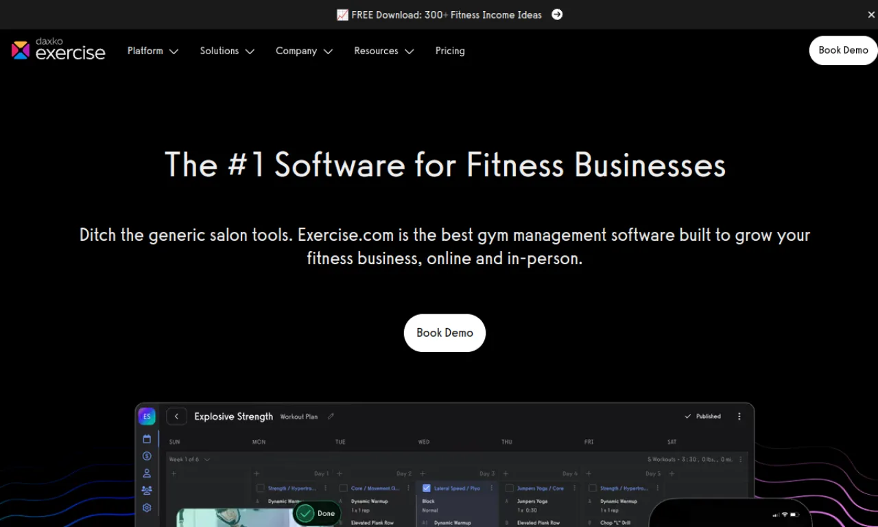 Screenshot of Exercise.com website