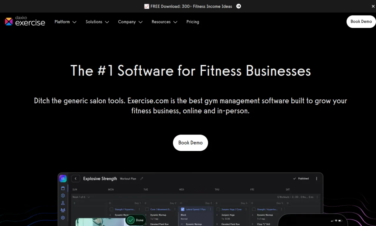 Screenshot of Exercise.com website
