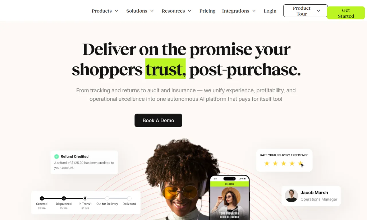 Screenshot of LateShipment website