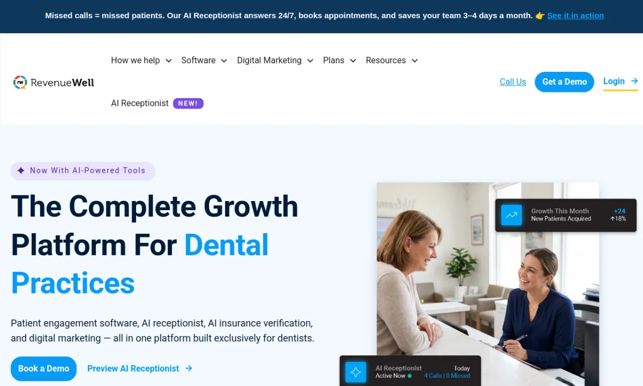 Screenshot of RevenueWell website