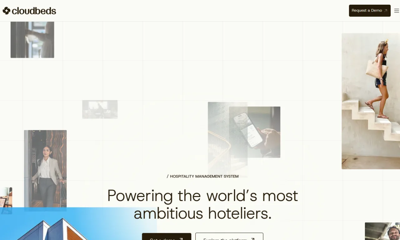 Screenshot of Cloudbeds website