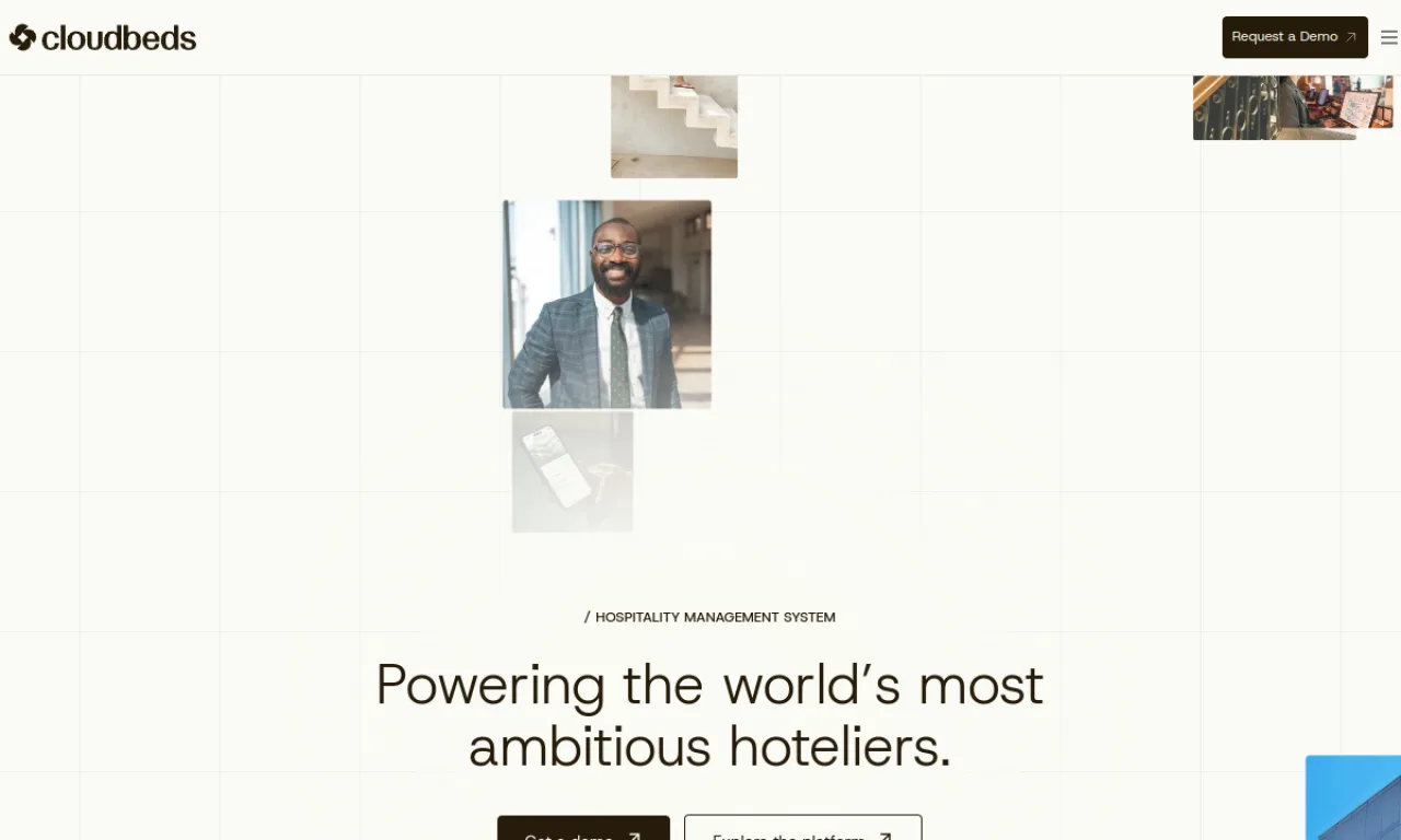 Screenshot of Cloudbeds website