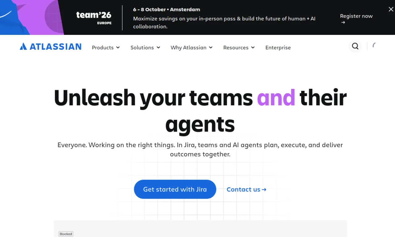 Screenshot of Confluence (Atlassian) website